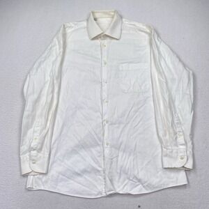Harry & Sons Men's Button Up Dress Shirt Size 16 1/2 34-35 White Italy